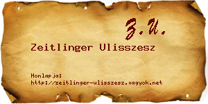 Zeitlinger Ulisszesz névjegykártya